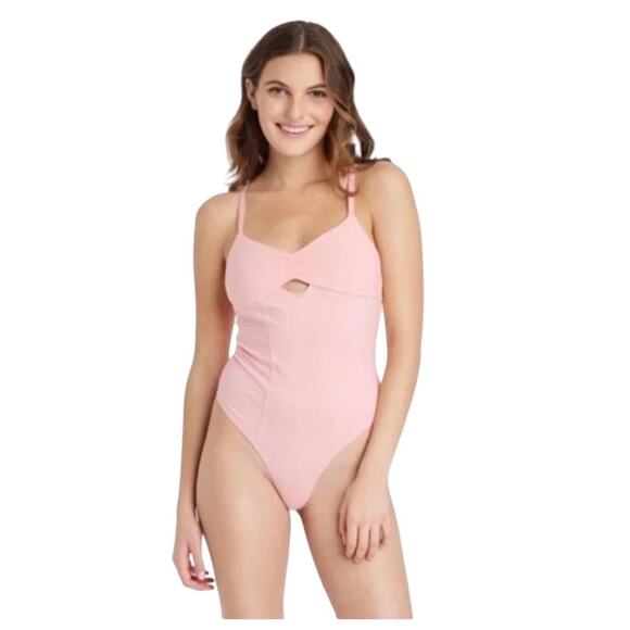 NEW COLSIE Balletcore Bodysuit Thong Pink Size XL Stretch Preppy One Piece - Picture 2 of 9